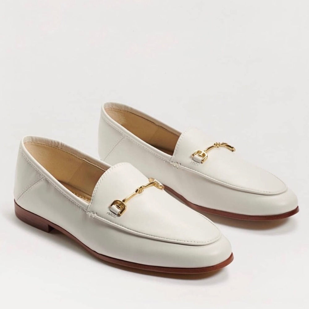 Sam Edelman Loraine White Leather Loafers Horse Bit Size 9M